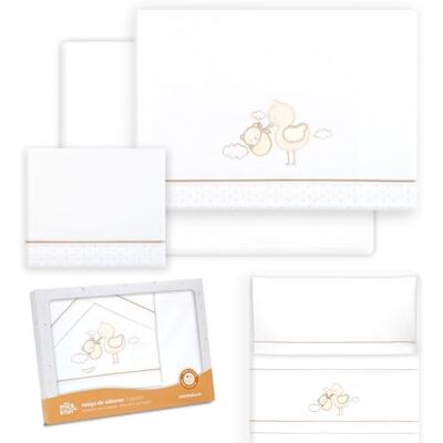 Interbaby Parure de lit bébé en coton pour berceau – Ensemble 3 pièces, drap-housse + drap plat + taie d'oreiller Interbaby Parure de lit bébé en coton pour berceau – Ensemble 3 pièces, drap-housse + drap plat + taie d'oreiller