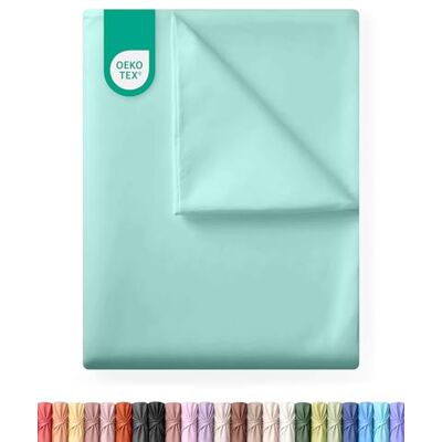 Utopia Bedding Drap plat sans élastique 270 x 290 cm Certifié OEKO-TEX Polyester brossé doux Microfibre Drap plat Bleu spa Utopia Bedding Drap plat sans élastique 270 x 290 cm Certifié OEKO-TEX Polyester brossé doux Microfibre Drap plat Bleu spa