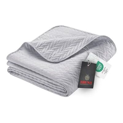 Ibena Nancy Couvre-lit 140x210 cm Couvre-lit gris, couverture légère avec motif de tresse Ibena Nancy Couvre-lit 140x210 cm Couvre-lit gris, couverture légère avec motif de tresse