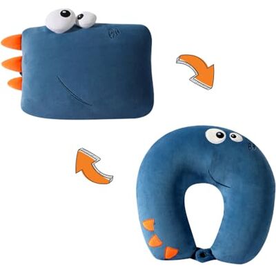 RNPKZ Coussin de nuque pour enfant 2 en 1 Coussin de voyage déformable Coussin de nuque dinosaure Utilisation double face Mousse à mémoire de forme U douce pour garçons, filles, adolescents RNPKZ Coussin de nuque pour enfant 2 en 1 Coussin de voyage déformable Coussin de nuque dinosaure Utilisation double face Mousse à mémoire de forme U douce pour garçons, filles, adolescents