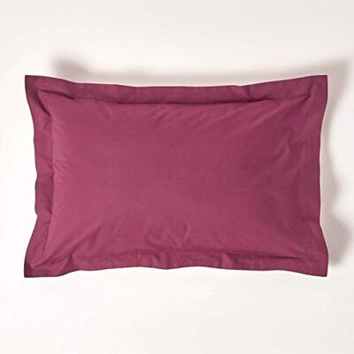 HOMESCAPES Taie d'oreiller Oxford en pur coton égyptien 200 fils 400 fils Violet prune HOMESCAPES Taie d'oreiller Oxford en pur coton égyptien 200 fils 400 fils Violet prune