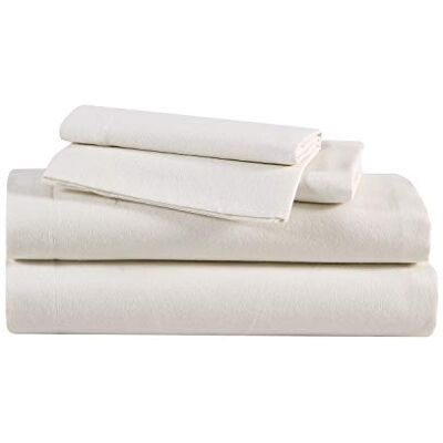 Eddie Bauer Home Flannel Collection Parure de lit en coton, pré-rétréci et brossé pour plus de douceur, de confort et une sensation de confort, grand lit, ivoire Eddie Bauer Home Flannel Collection Parure de lit en coton, pré-rétréci et brossé pour plus de douceur, de confort et une sensation de confort, grand lit, ivoire