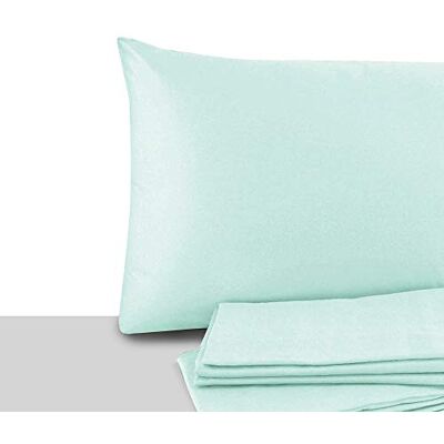 Giovanni Dolcinotti Lot de 2 taies d'oreiller pour lit double et simple 50 x 80 cm – 100% coton – Fabriqué en Italie – Couleur eau Giovanni Dolcinotti Lot de 2 taies d'oreiller pour lit double et simple 50 x 80 cm – 100% coton – Fabriqué en Italie – Couleur eau
