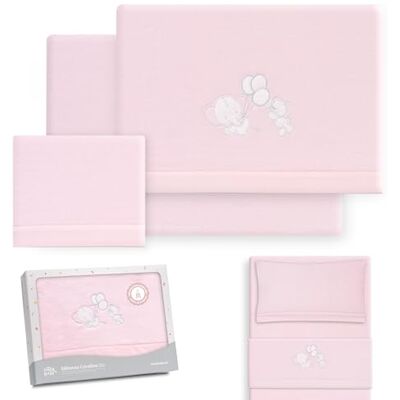 Interbaby Parure de lit pour berceau de 50 x 80 cm pour bébé Draps d'hiver en tissu corail Modèle éléphant ballon cœur Comprend drap housse, drap plat et taie d'oreiller Interbaby Parure de lit pour berceau de 50 x 80 cm pour bébé Draps d'hiver en tissu corail Modèle éléphant ballon cœur Comprend drap housse, drap plat et taie d'oreiller