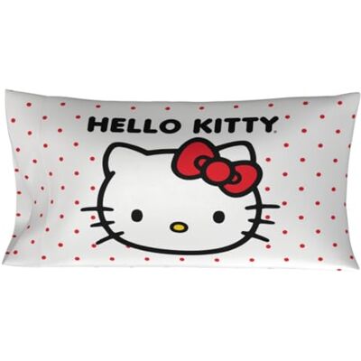 Franco Hello Kitty Taie d'oreiller Beauty Silky en satin soyeux pour très grand lit 50,8 x 91,4 cm pour cheveux et peau (produit sous licence officielle) Franco Hello Kitty Taie d'oreiller Beauty Silky en satin soyeux pour très grand lit 50,8 x 91,4 cm pour cheveux et peau (produit sous licence officielle)