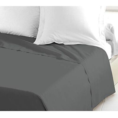 HOME LINGE PASSION Drap Plat 180x290 cm Gris Fonce HOME LINGE PASSION Drap Plat 180x290 cm Gris Fonce