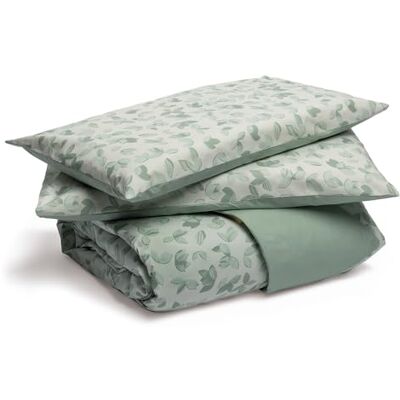 Foppapedretti Nuit & Nature Housse de couette 2P 2P avec 2 taies d'oreiller ; feuilles sauge 100% coton, fabriqué en Italie Foppapedretti Nuit & Nature Housse de couette 2P 2P avec 2 taies d'oreiller ; feuilles sauge 100% coton, fabriqué en Italie