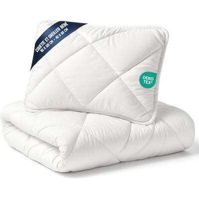 Totsy Baby Couette enfant et oreiller parure couverture pour lit bébé microfibre blanc 90x120 cm Set pour tout-petit garnissage respirant léger doux chambre microfibre couette uni Totsy Baby Couette enfant et oreiller parure couverture pour lit bébé microfibre blanc 90x120 cm Set pour tout-petit garnissage respirant léger doux chambre microfibre couette uni
