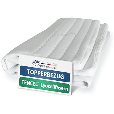 AM Qualitätsmatratzen Housse de surmatelas 160x200 en TENCEL lyocell – Housse pour surmatelas avec fermeture éclair Amovible et lavable Housse surmatelas 160 x 200 oeko tex Housse protection AM Qualitätsmatratzen Housse de surmatelas 160x200 en TENCEL lyocell – Housse pour surmatelas avec fermeture éclair Amovible et lavable Housse surmatelas 160 x 200 oeko tex Housse protection