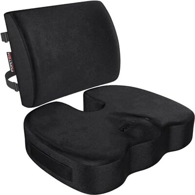 FORTEM Coussin Chaise Bureau et Soutien Dorsal, Oreiller Lombaire Mousse Mémoire, Assise et Dossier Antidérapants pour Gaming, Siège Auto, Confort Coccyx, Housse Amovible, XL FORTEM Coussin Chaise Bureau et Soutien Dorsal, Oreiller Lombaire Mousse Mémoire, Assise et Dossier Antidérapants pour Gaming, Siège Auto, Confort Coccyx, Housse Amovible, XL