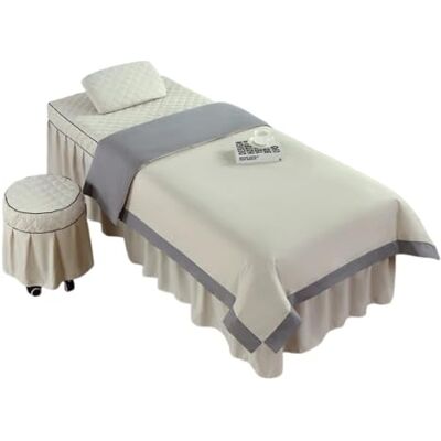 FonHNDG Ensembles de housses pour lits de salon de beauté Parure de lit 4 pièces for salon beauté, massage, spa, couvre-lit, taie d'oreiller, tabouret, couette, club(Beige,190x80) FonHNDG Ensembles de housses pour lits de salon de beauté Parure de lit 4 pièces for salon beauté, massage, spa, couvre-lit, taie d'oreiller, tabouret, couette, club(Beige,190x80)