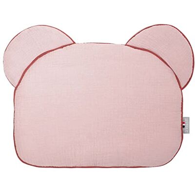 Sevira Kids Oreiller bébé plat ourson en gaze de coton, Jeanne Sevira Kids Oreiller bébé plat ourson en gaze de coton, Jeanne