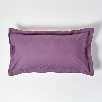 HOMESCAPES Taie d'oreiller Oxford en pur coton égyptien 200 fils 400 fils Violet raisin HOMESCAPES Taie d'oreiller Oxford en pur coton égyptien 200 fils 400 fils Violet raisin