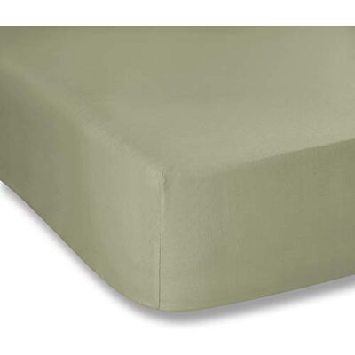 Bianca Plain Dyed Military Green Drap-housse 135 x 200 cm 100% coton percale Bianca Plain Dyed Military Green Drap-housse 135 x 200 cm 100% coton percale