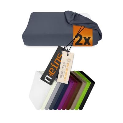 npluseins Lot de 2 Housse oreiller ergonomique cervical, env. 30-40 x 45-60 cm housse de coussin cervicales pour oreillers santé 959.1234, anthracite npluseins Lot de 2 Housse oreiller ergonomique cervical, env. 30-40 x 45-60 cm housse de coussin cervicales pour oreillers santé 959.1234, anthracite