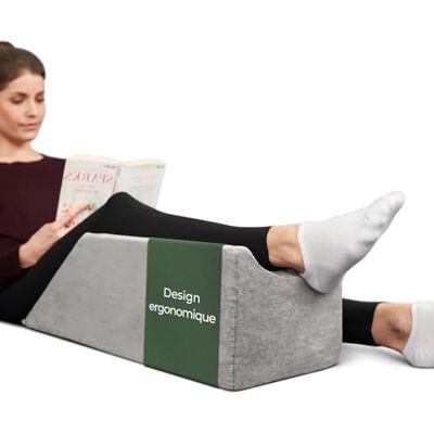 WELL B4 Coussin élévateur de jambes pour maintien de genoux et dos Coussin ergonomique, oreiller de elevation jambes, coussin relève-jambes, repose jambe housse rafraîchissante amovible et lavable WELL B4 Coussin élévateur de jambes pour maintien de genoux et dos Coussin ergonomique, oreiller de elevation jambes, coussin relève-jambes, repose jambe housse rafraîchissante amovible et lavable