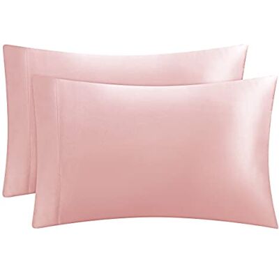 Juicy Couture Lot de 2 taies d’oreiller en satin pour cheveux et peau, très grand lit, taies d’oreiller rafraîchissantes en satin soyeux avec fermeture à rabat Juicy Couture Lot de 2 taies d’oreiller en satin pour cheveux et peau, très grand lit, taies d’oreiller rafraîchissantes en satin soyeux avec fermeture à rabat