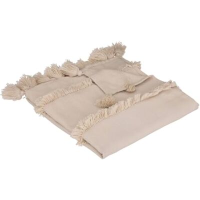 ATMOSPHERA CREATEUR D'INTERIEUR Atmosphera Row Jeté de lit, beige, 130 x 180 cm ATMOSPHERA CREATEUR D'INTERIEUR Atmosphera Row Jeté de lit, beige, 130 x 180 cm