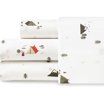 Eddie Bauer Parure de lit en percale de coton pour lit simple, décoration d'intérieur nette et cool (camping cascade) Eddie Bauer Parure de lit en percale de coton pour lit simple, décoration d'intérieur nette et cool (camping cascade)