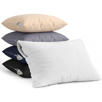 Utopia Bedding Protège-Oreillers Imperméables À Fermeture Éclair Standard, Lot De 4 Utopia Bedding Protège-Oreillers Imperméables À Fermeture Éclair Standard, Lot De 4