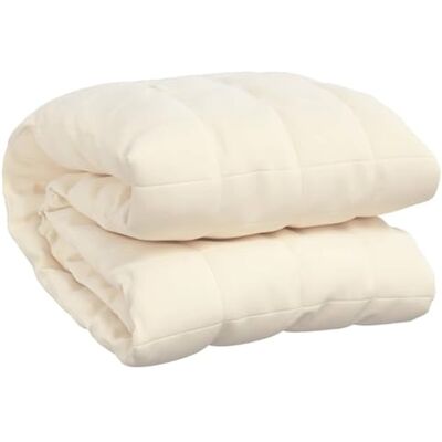 vidaXL Couverture lestée Crème clair 155x220 cm 7 kg Tissu vidaXL Couverture lestée Crème clair 155x220 cm 7 kg Tissu