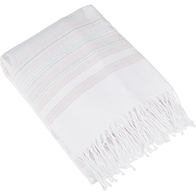 Isadora Paris Jeté de Canapé en Pure Coton Super Doux et léger pour canapé, lit, Couverture Plaid Ultra Luxueux Chaud et Confortable pour Toutes Les Saisons, Plaid Motif Rayures TNERC1 127 x 178 cm Isadora Paris Jeté de Canapé en Pure Coton Super Doux et léger pour canapé, lit, Couverture Plaid Ultra Luxueux Chaud et Confortable pour Toutes Les Saisons, Plaid Motif Rayures TNERC1 127 x 178 cm
