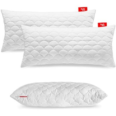 Softimi Lot de 2 oreillers matelassés de qualité supérieure 50 x 90 cm Hypoallergéniques Anti-acariens Sans odeur Utilisables immédiatement Avec réglage de la dureté (lot de 2 50 x 90 cm) Softimi Lot de 2 oreillers matelassés de qualité supérieure 50 x 90 cm Hypoallergéniques Anti-acariens Sans odeur Utilisables immédiatement Avec réglage de la dureté (lot de 2 50 x 90 cm)