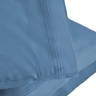 Superior Home City Parure de lit 100% coton Bleu moyen Taie d'oreiller King size Superior Home City Parure de lit 100% coton Bleu moyen Taie d'oreiller King size