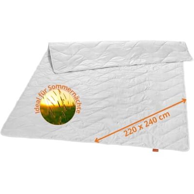 sleepling Couverture soie d'été 220 x 240 cm, couette légère en soie sauvage, 100 % coton, fabriquée en Allemagne, Ökotex sleepling Couverture soie d'été 220 x 240 cm, couette légère en soie sauvage, 100 % coton, fabriquée en Allemagne, Ökotex