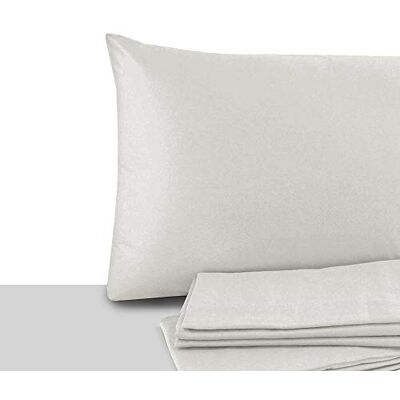 Giovanni Dolcinotti Lot de 2 taies d'oreiller pour lit double et simple 50 x 80 cm – 100% coton – Fabriqué en Italie – Couleur perle Giovanni Dolcinotti Lot de 2 taies d'oreiller pour lit double et simple 50 x 80 cm – 100% coton – Fabriqué en Italie – Couleur perle