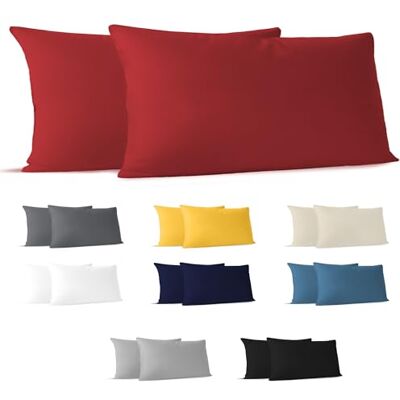 Dreamzie Taie Oreiller 40x80 cm (Lot de 2) 100% Coton Jersey 150 GSM Rouge Taie d'oreiller 40 x 80 cm- Housse de Coussin Résistant et Hypoallergénique pour Oreiller Dreamzie Taie Oreiller 40x80 cm (Lot de 2) 100% Coton Jersey 150 GSM Rouge Taie d'oreiller 40 x 80 cm- Housse de Coussin Résistant et Hypoallergénique pour Oreiller