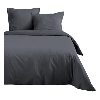 Stof Housse de Couette 200x200 cm 100% Coton certifié Oeko-Tex Couleur Ardoise -Modèle Eden Linge de Lit pour Maison Doux et Confortable Idéal lit Double Standard 2 Personnes Stof Housse de Couette 200x200 cm 100% Coton certifié Oeko-Tex Couleur Ardoise -Modèle Eden Linge de Lit pour Maison Doux et Confortable Idéal lit Double Standard 2 Personnes