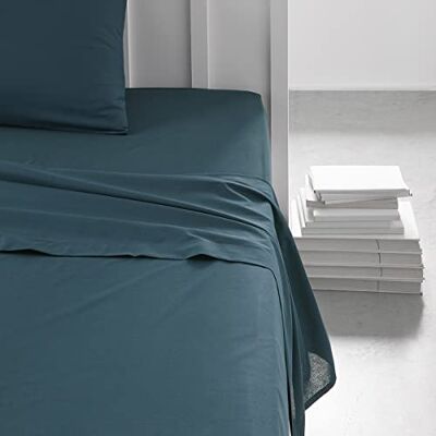 TODAY Essential Drap Plat 2 Personnes 240X300 cm Coton Uni Bleu, Paon, Reine TODAY Essential Drap Plat 2 Personnes 240X300 cm Coton Uni Bleu, Paon, Reine