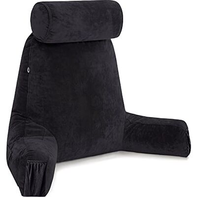 Husband Pillow Superbe coussin de lecture et de repos au lit avec accoudoirs – Hauteur d'assise élevée avec mousse à mémoire de forme de qualité supérieure, traversin amovible sur élastique Husband Pillow Superbe coussin de lecture et de repos au lit avec accoudoirs – Hauteur d'assise élevée avec mousse à mémoire de forme de qualité supérieure, traversin amovible sur élastique