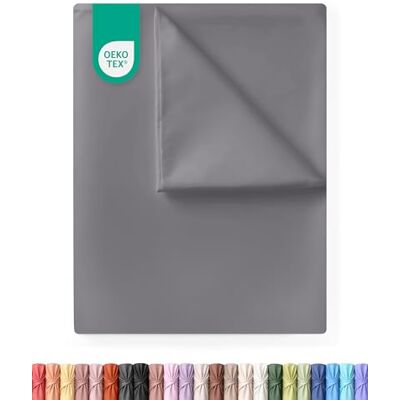Utopia Bedding Drap plat sans élastique 270 x 290 cm Certifié OEKO-TEX Polyester brossé doux Microfibre Drap plat Gris Utopia Bedding Drap plat sans élastique 270 x 290 cm Certifié OEKO-TEX Polyester brossé doux Microfibre Drap plat Gris