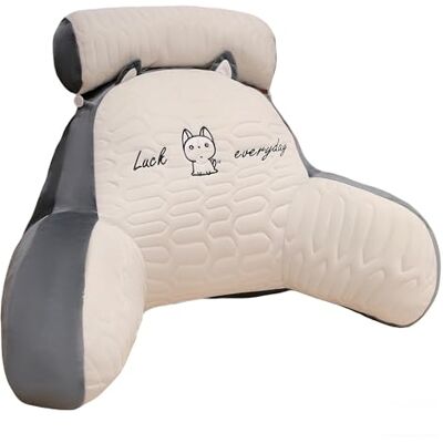 LANPEW Coussin de dossier pour lit et canapé, avec accoudoirs, ergonomique, pour adulte, respirant et respirant, avec housse amovible, pour lire et travailler, en latex gris, 70 x 50 cm LANPEW Coussin de dossier pour lit et canapé, avec accoudoirs, ergonomique, pour adulte, respirant et respirant, avec housse amovible, pour lire et travailler, en latex gris, 70 x 50 cm