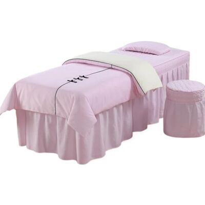 XPJYUA Parure de lit avec boutons pour table de massage, spa, couvre-lit, couvre-tabouret, taie d'oreiller (Rose clair, 60 x 180 cm) XPJYUA Parure de lit avec boutons pour table de massage, spa, couvre-lit, couvre-tabouret, taie d'oreiller (Rose clair, 60 x 180 cm)