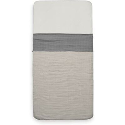 Jollein Drap de lit 120x150cm wrinkled cotton gris tempête Jollein Drap de lit 120x150cm wrinkled cotton gris tempête