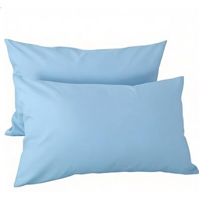 H HANSEL HOME Lot de 2 taies d'oreiller 45 x 70 cm pour coussin de lit en 100 % microfibre avec fermeture éclair, housse de coussin souple et transparent – Bleu H HANSEL HOME Lot de 2 taies d'oreiller 45 x 70 cm pour coussin de lit en 100 % microfibre avec fermeture éclair, housse de coussin souple et transparent – Bleu