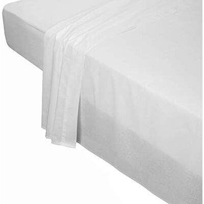 PIKOLIN Drap de Dessus, 100% Coton Couleur Blanc PIKOLIN Drap de Dessus, 100% Coton Couleur Blanc