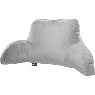 Traumnacht Cozy Coussin d'assise de lit, coussin de lecture, coussin de dossier, gris clair, housse amovible et lavable en micro-peluche agréable pour la peau, fabriqué selon les normes de qualité Traumnacht Cozy Coussin d'assise de lit, coussin de lecture, coussin de dossier, gris clair, housse amovible et lavable en micro-peluche agréable pour la peau, fabriqué selon les normes de qualité