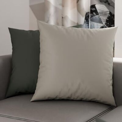 PETTI Artigiani Italiani Paire de taies d'oreiller 40 x 40 cm en microfibre, coussins d'ameublement de chambre à coucher, canapé, 2 housses de coussin, taie d'oreiller double face gris clair et PETTI Artigiani Italiani Paire de taies d'oreiller 40 x 40 cm en microfibre, coussins d'ameublement de chambre à coucher, canapé, 2 housses de coussin, taie d'oreiller double face gris clair et