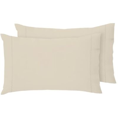 Giovanni Dolcinotti Lot de 2 taies d'oreiller colorées avec rabat et finition zigzag – 50 x 80 cm – 100% coton – Fabriqué en Italie – Sable – Modèle Toronto Giovanni Dolcinotti Lot de 2 taies d'oreiller colorées avec rabat et finition zigzag – 50 x 80 cm – 100% coton – Fabriqué en Italie – Sable – Modèle Toronto