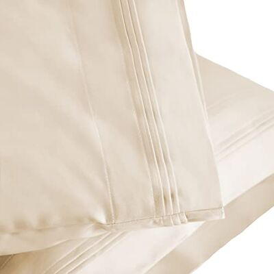 Superior Home City Parure de lit 100% coton Ivoire Taie d'oreiller Superior Home City Parure de lit 100% coton Ivoire Taie d'oreiller