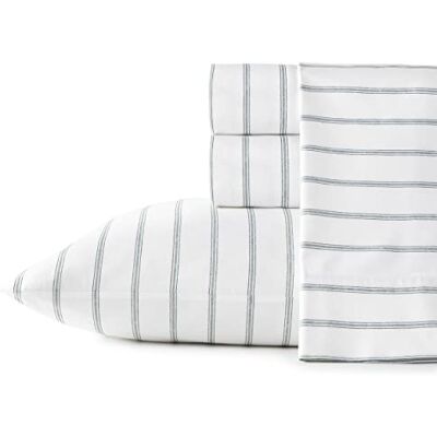 Stone Cottage Parure de lit en percale de coton pour lit double, toucher frais et impeccable, décoration d’intérieur (motif Trenton Stripe vert, lit double) Stone Cottage Parure de lit en percale de coton pour lit double, toucher frais et impeccable, décoration d’intérieur (motif Trenton Stripe vert, lit double)