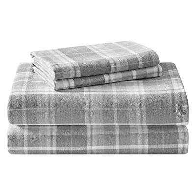 Laura Ashley Parure de lit en flanelle de coton brossé pour plus de douceur et de confort (motif carreaux Mulholland gris, pour lit double) Laura Ashley Parure de lit en flanelle de coton brossé pour plus de douceur et de confort (motif carreaux Mulholland gris, pour lit double)