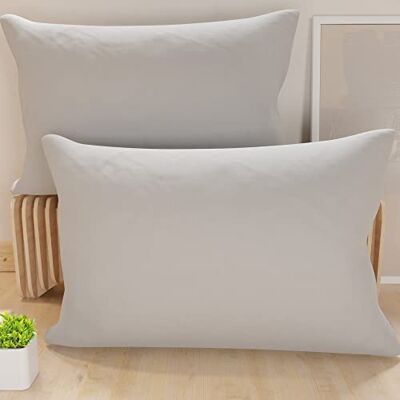 PETTI Artigiani Italiani Paire de taies d'oreiller 50 x 70 cm en microfibre, coussins d'ameublement, canapé, 2 housses de coussin, taie d'oreiller couleur unie gris, 100% fabriquée en Italie PETTI Artigiani Italiani Paire de taies d'oreiller 50 x 70 cm en microfibre, coussins d'ameublement, canapé, 2 housses de coussin, taie d'oreiller couleur unie gris, 100% fabriquée en Italie