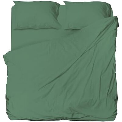 hermet Parure de lit double en microfibre, sauge, drap plat, drap plat, 2 places, 2 taies d'oreiller, Winner hermet Parure de lit double en microfibre, sauge, drap plat, drap plat, 2 places, 2 taies d'oreiller, Winner