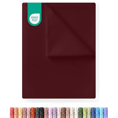 Utopia Bedding Drap plat sans élastique 270 x 290 cm Certifié OEKO-TEX Polyester brossé doux Microfibre Drap plat Bourgogne Utopia Bedding Drap plat sans élastique 270 x 290 cm Certifié OEKO-TEX Polyester brossé doux Microfibre Drap plat Bourgogne
