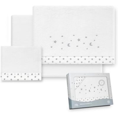 Interbaby Parure de lit pour poussette 40 x 80 cm, pour bébé Draps d'hiver en tissu corail Modèle Stars Luna Comprend un drap-housse, un drap plat et une taie d'oreiller Interbaby Parure de lit pour poussette 40 x 80 cm, pour bébé Draps d'hiver en tissu corail Modèle Stars Luna Comprend un drap-housse, un drap plat et une taie d'oreiller